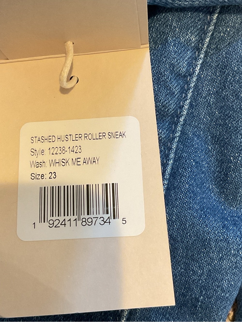 MOTHER jeans womens stashed hustler roller sneak nwt 23 denim 70s zip fly pocket - Picture 14 of 14